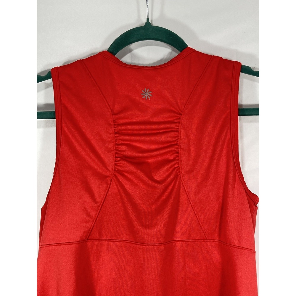 Athleta Side Ruched Racerback Tank Top, Built In Bra, Red Women's Size 38B Gym - Picture 11 of 16